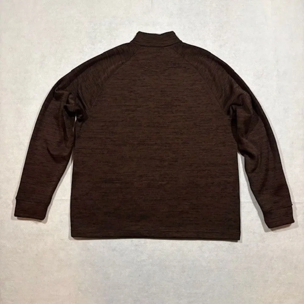 Greg Norman Mens L Brown 1/4 Zip Pullover Shark Logo Golf Lightweight Sweater - Picture 8 of 8